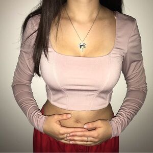 Dynamite Pink Cropped Long Sleeve
